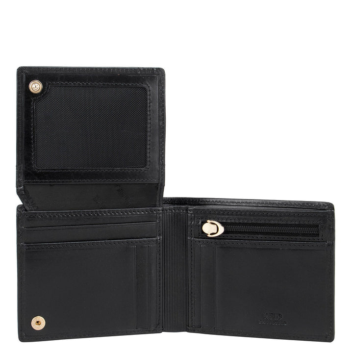 Plain Leather Mens Wallet - Black