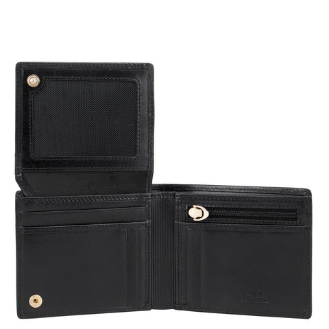 Plain Leather Mens Wallet - Black