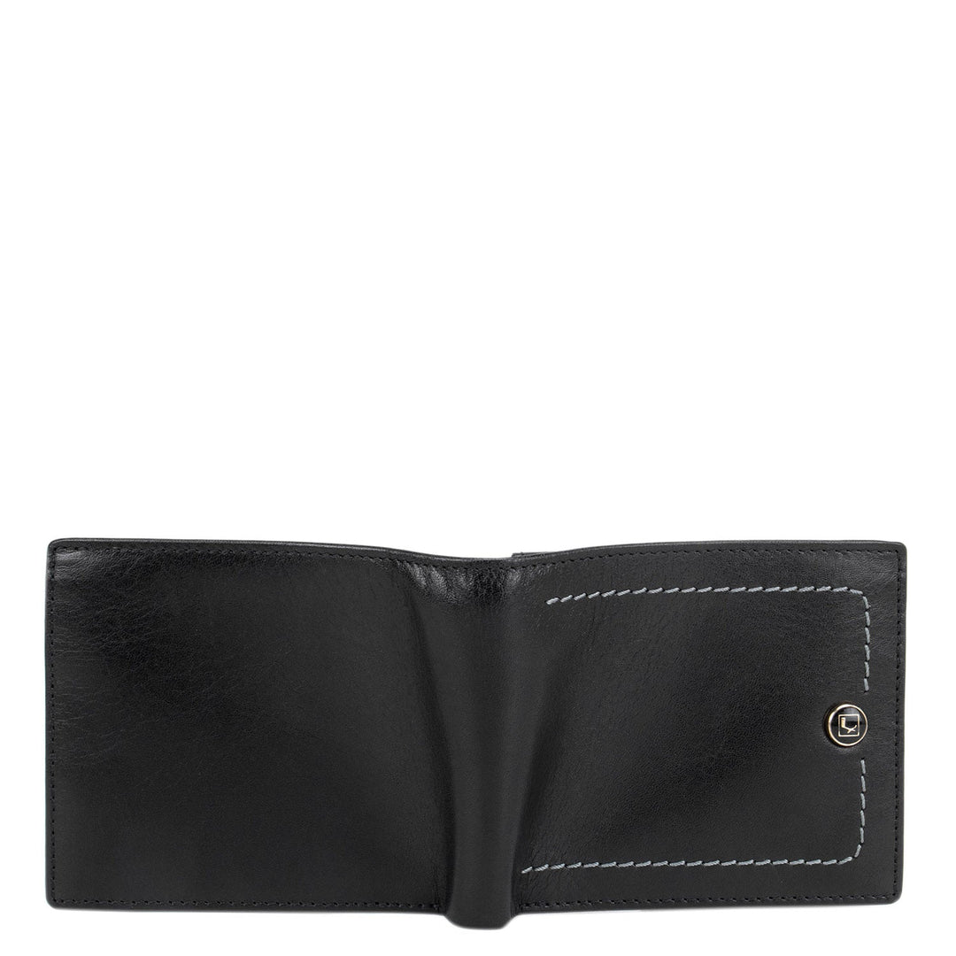 Plain Leather Mens Wallet - Black