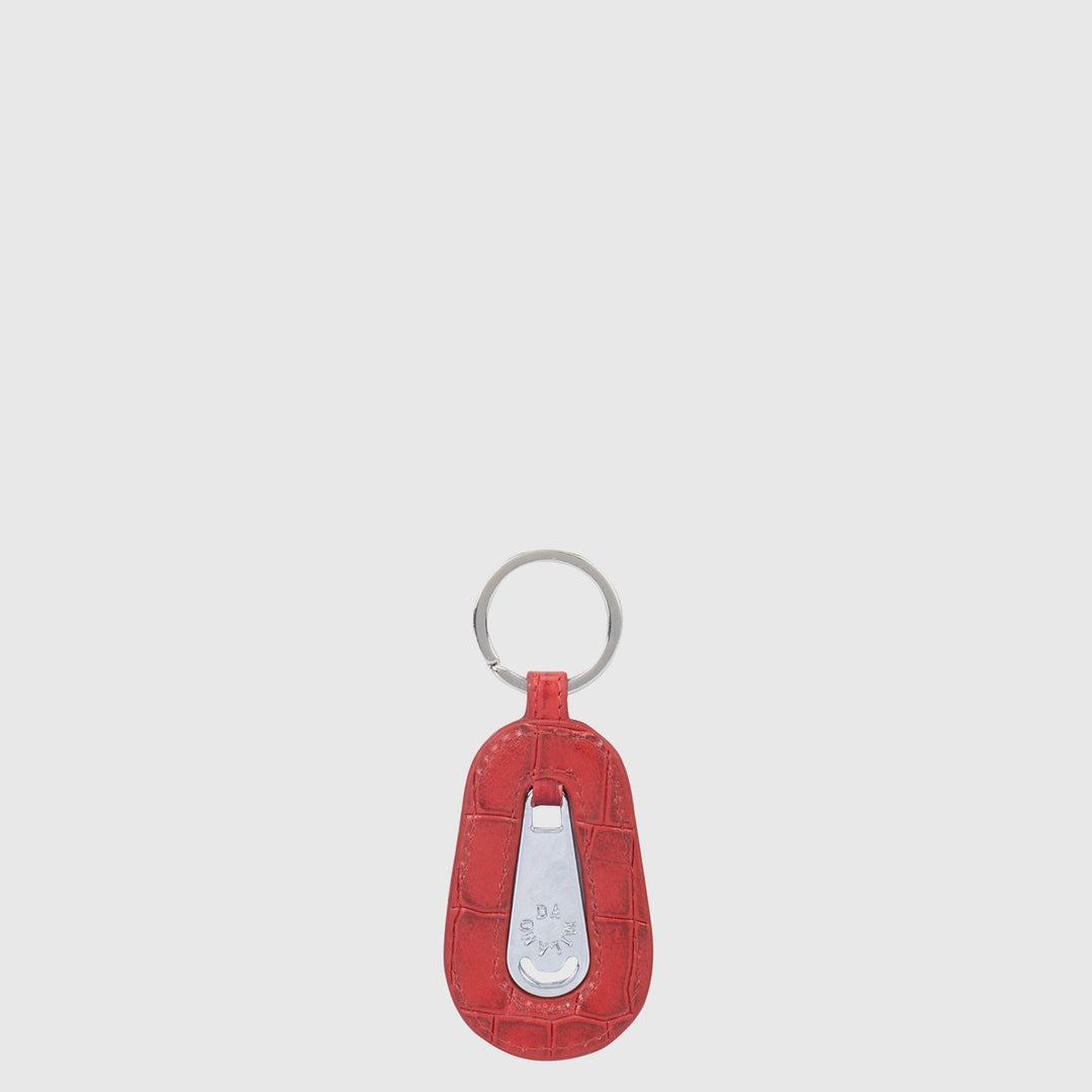 Croco Leather Key Chain - Tomato