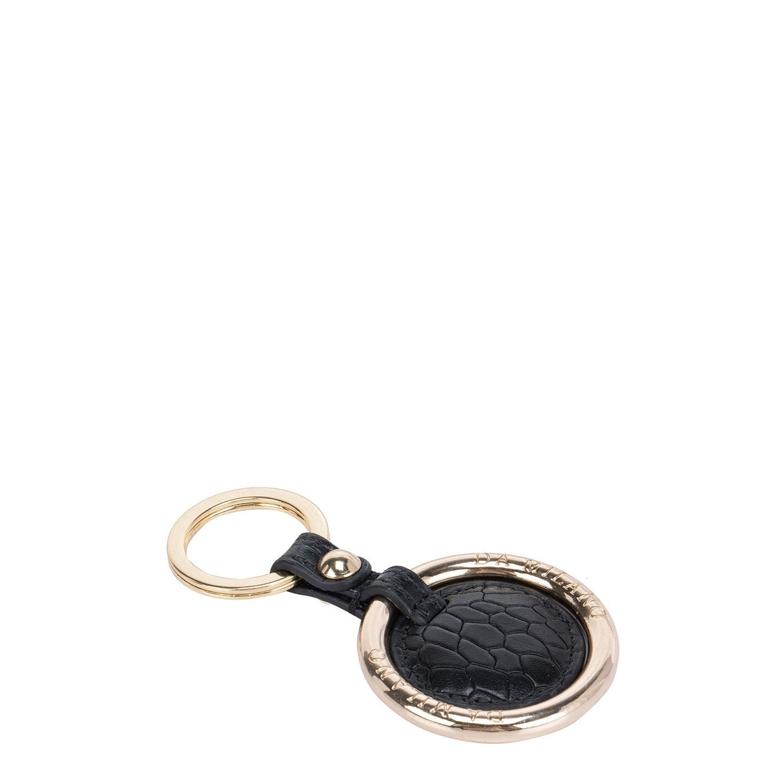 Black Croco Effect Key Chain