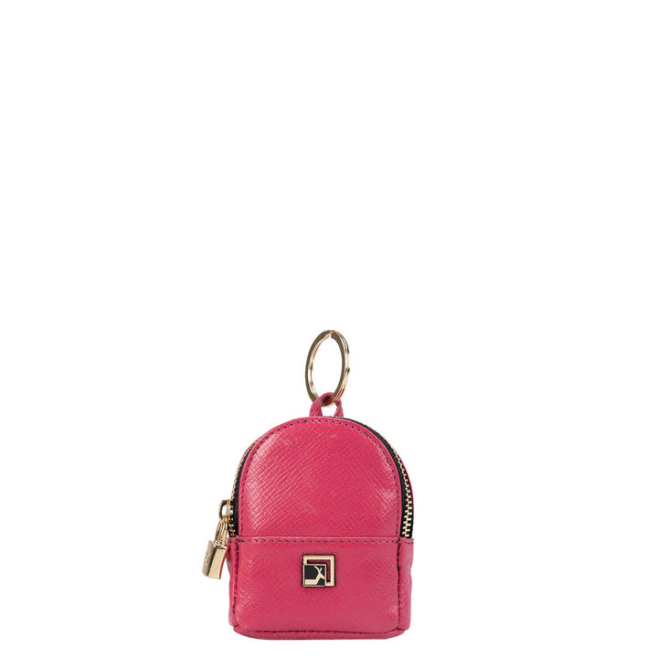 Franzy Leather Keychain - Hot Pink
