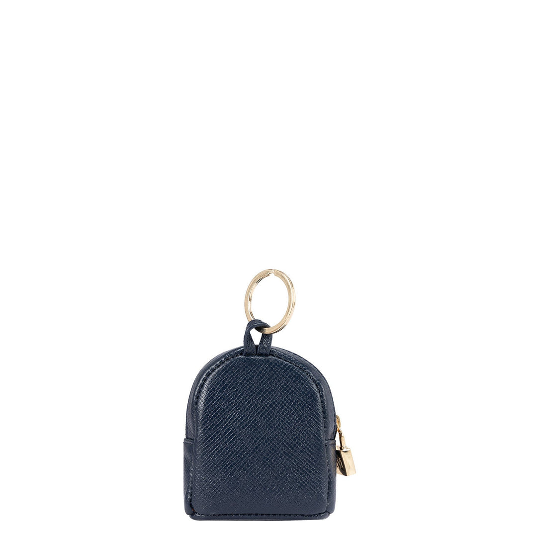 Franzy Leather Keychain - Navy