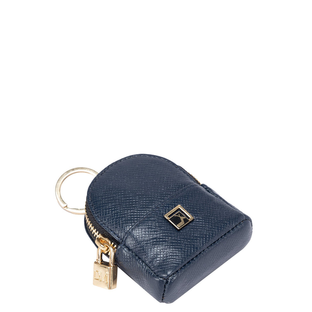 Franzy Leather Keychain - Navy