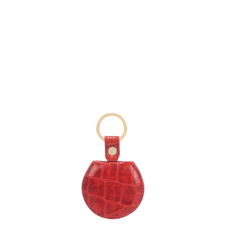 Red Croco Textured Keychain