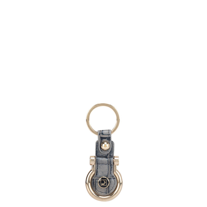 Grey Croco Textured Key Chain