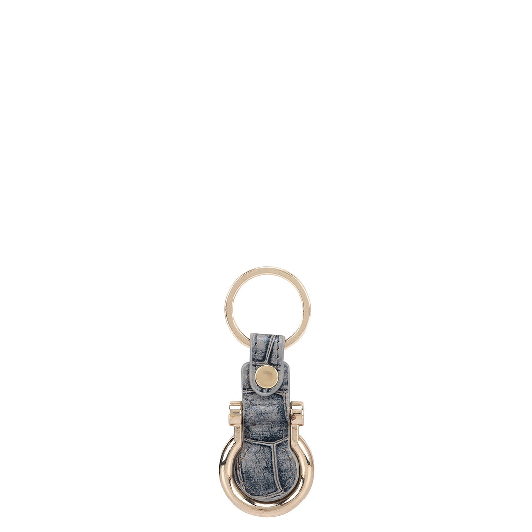 Grey Croco Textured Key Chain