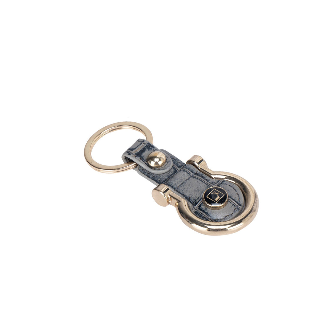 Grey Croco Textured Key Chain