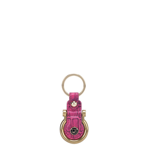 Pink Croco Textured Key Chain