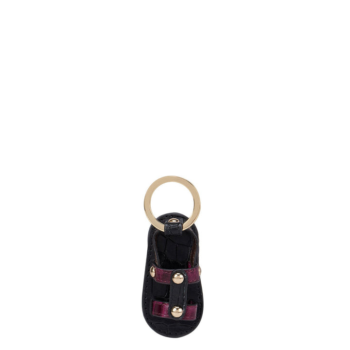 Black & Pink Croco Effect Key Chain