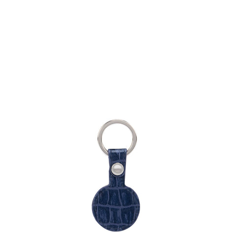 Blue Croco Textured Key Chain