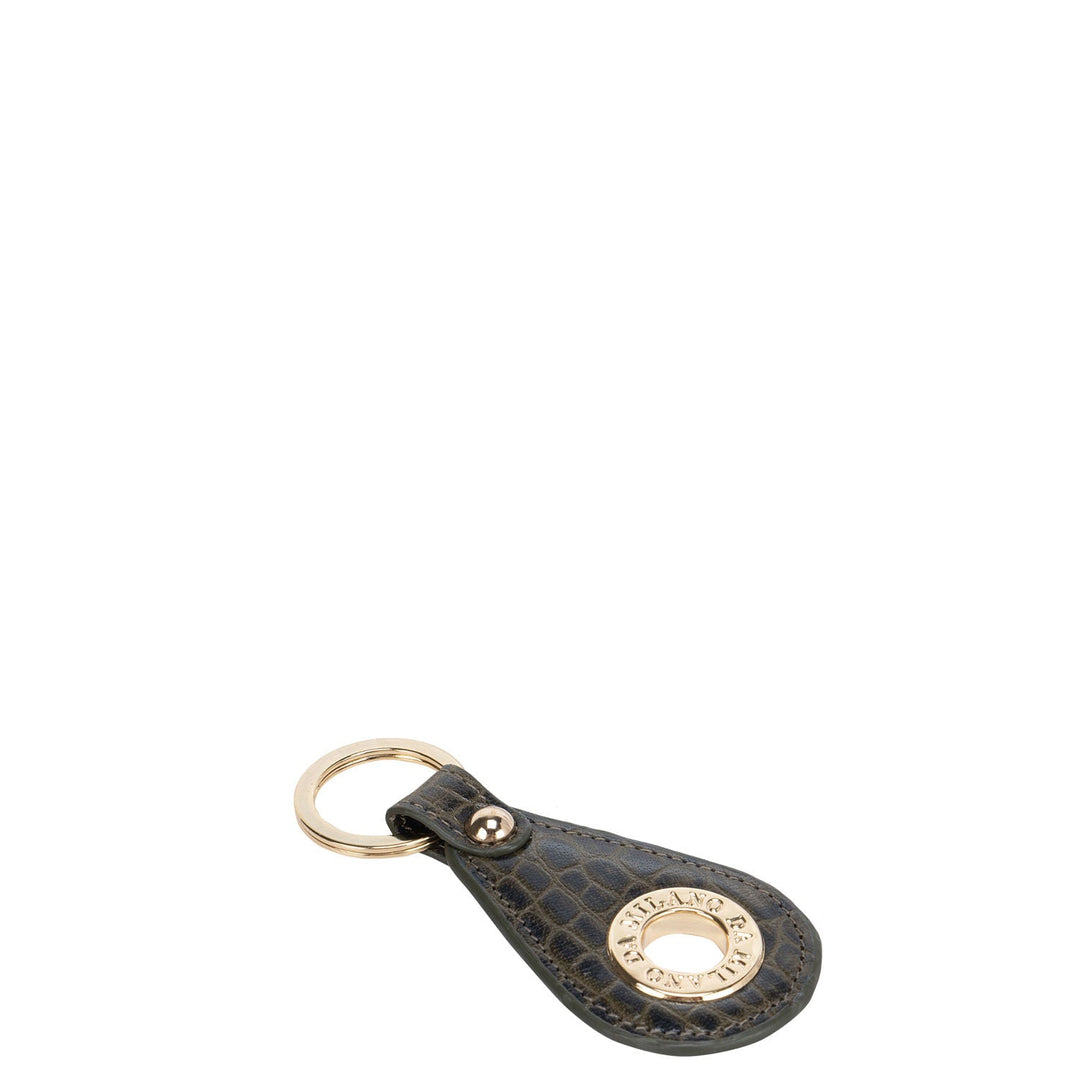 Green Croco Effect Key Chain