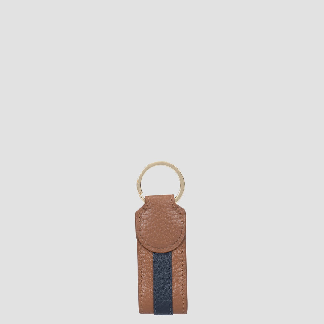 Cognac Wax Leather Key Chain