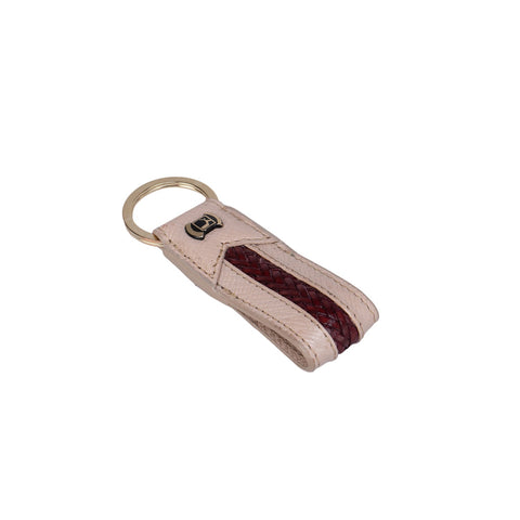 Franzy Mat Leather Key Chain - Powder Pink