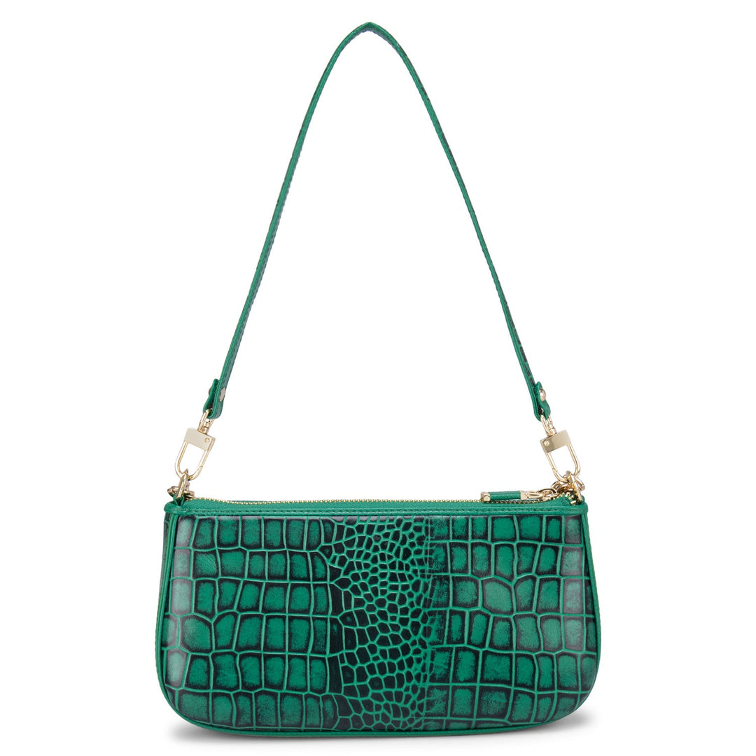 Green Croco Texured Sling Bag