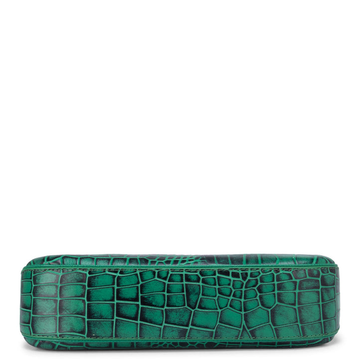 Green Croco Texured Sling Bag