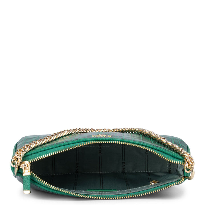 Green Croco Texured Sling Bag