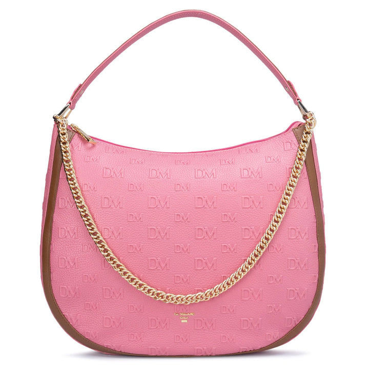 Medium Monogram Wax Leather Hobo - Hyper Pink