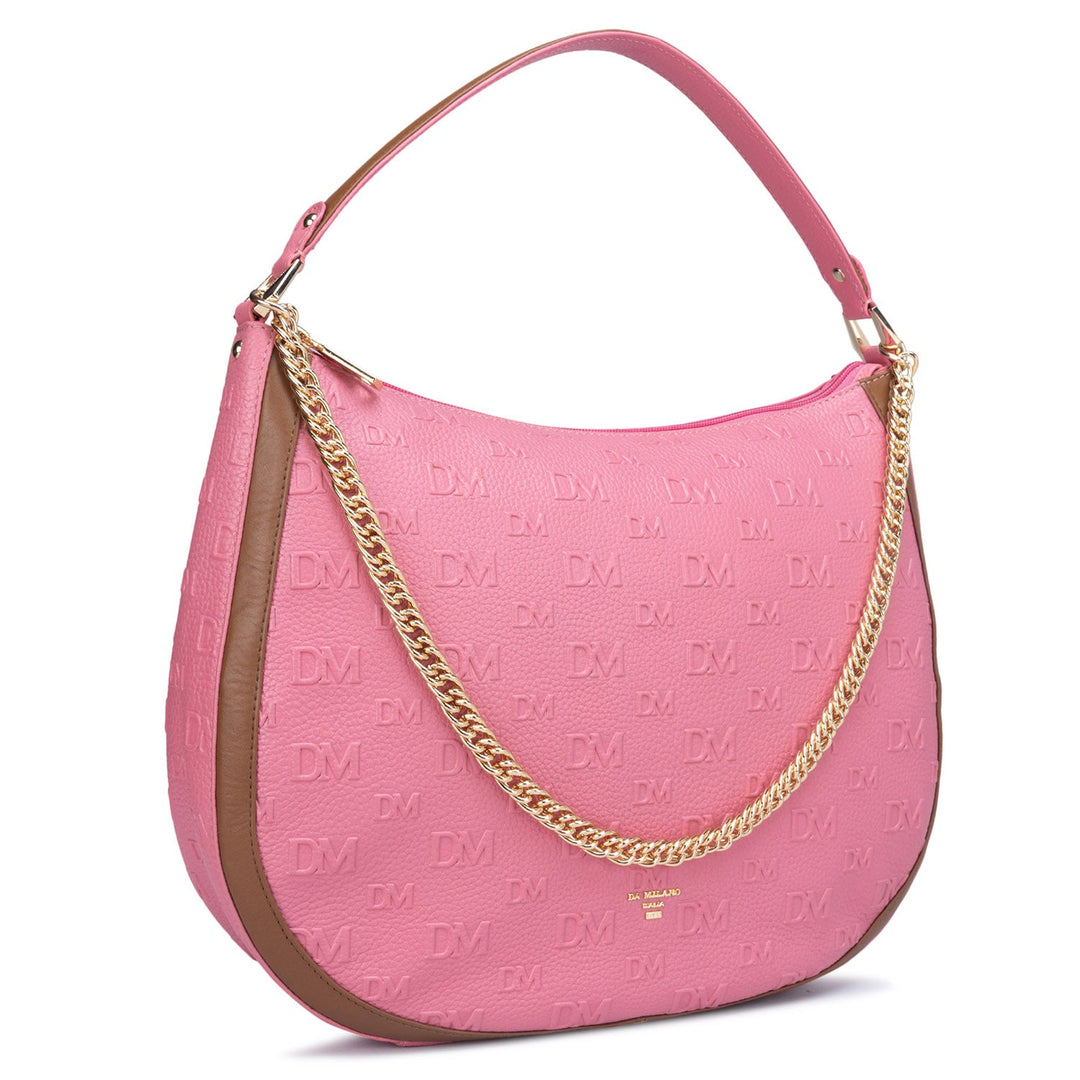 Medium Monogram Wax Leather Hobo - Hyper Pink