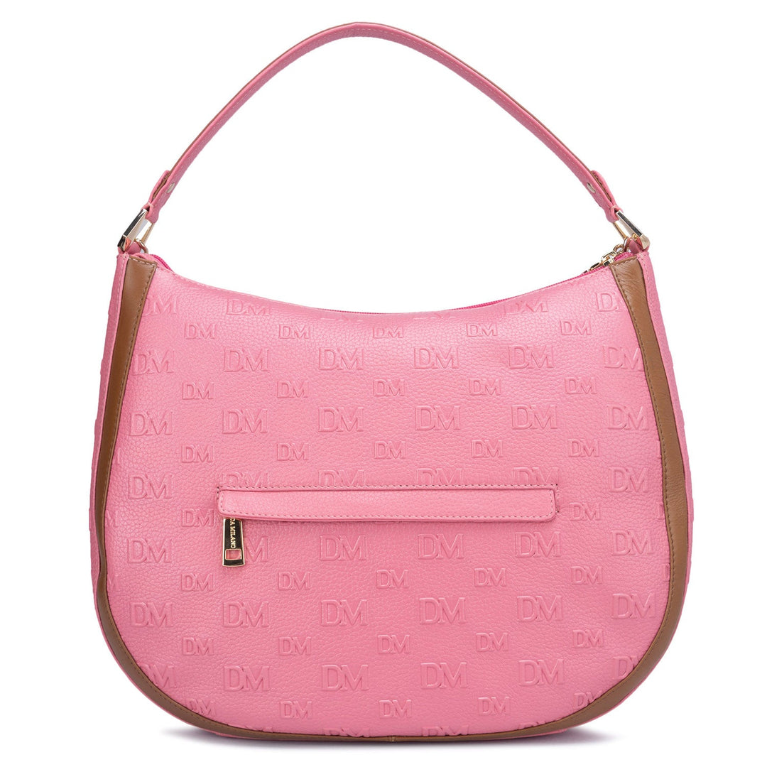 Medium Monogram Wax Leather Hobo - Hyper Pink