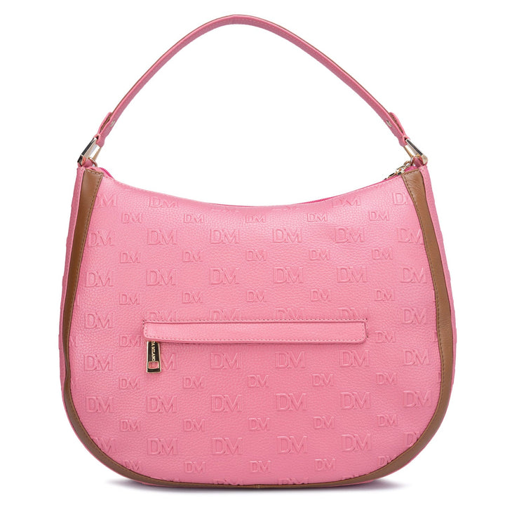 Medium Monogram Wax Leather Hobo - Hyper Pink