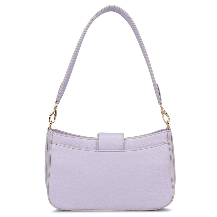 Small Wax Leather Baguette - Lilac