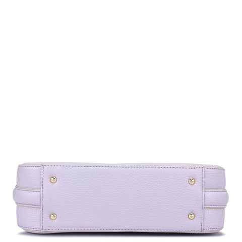 Small Wax Leather Baguette - Lilac