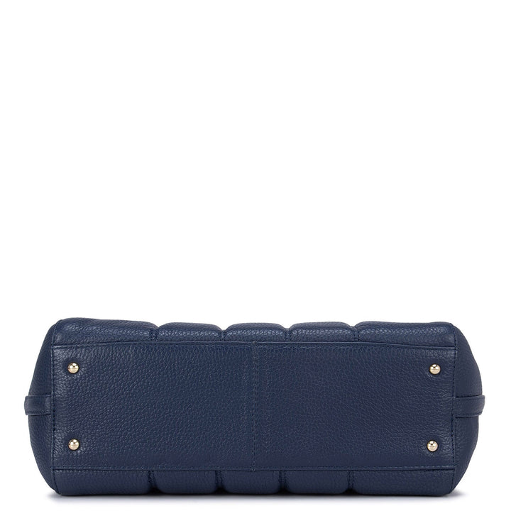 Medium Wax Leather Tote - Patriot Blue