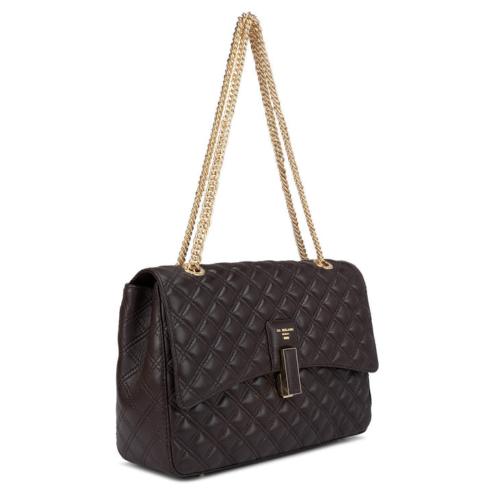 Medium Quilting Leather Sling - Chocolate