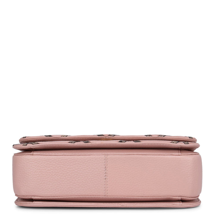 Small Wax Snake Leather Sling - Pink