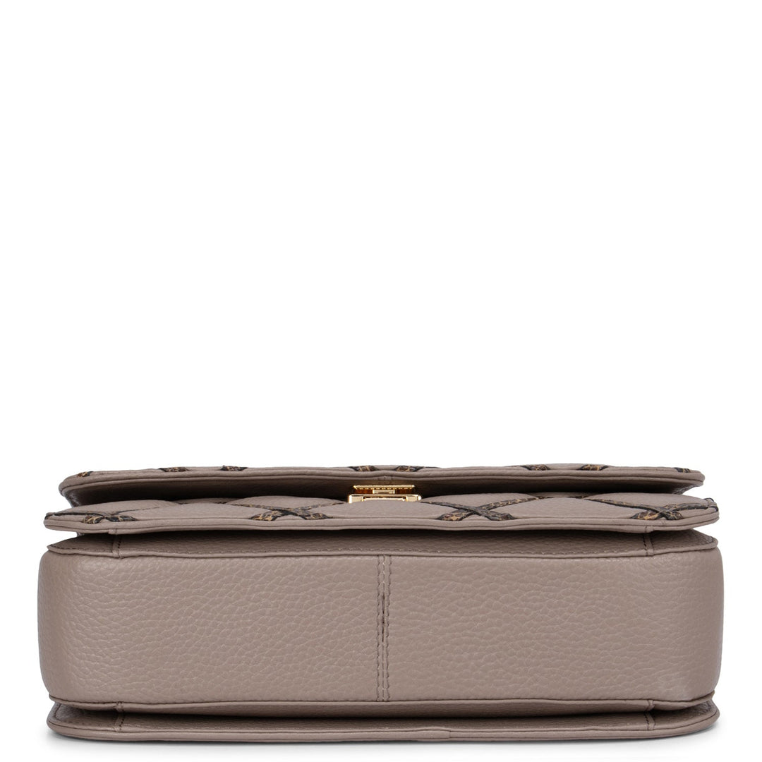Brown Wax & Snake Textured Sling Bag