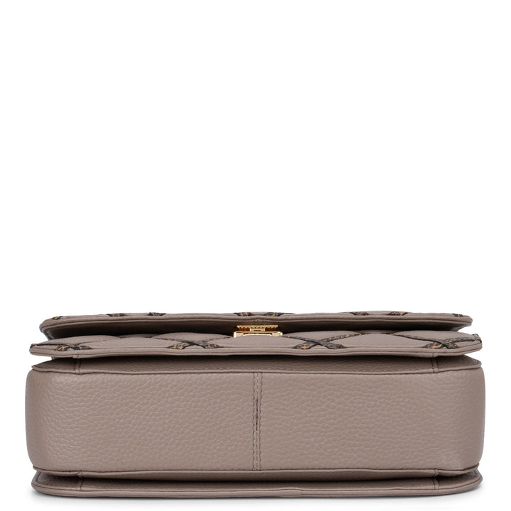 Brown Wax & Snake Textured Sling Bag