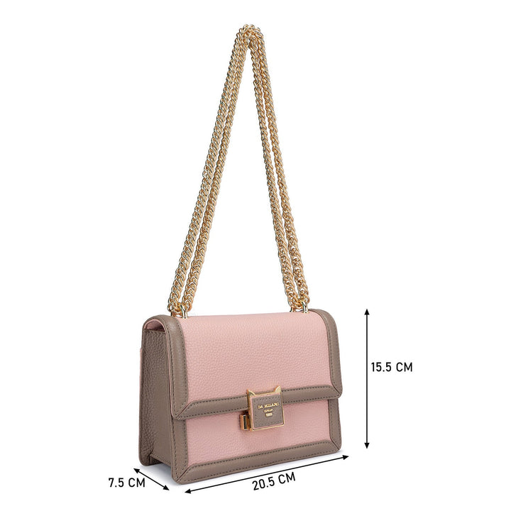 Small Wax Leather Shoulder Bag - Baby Pink
