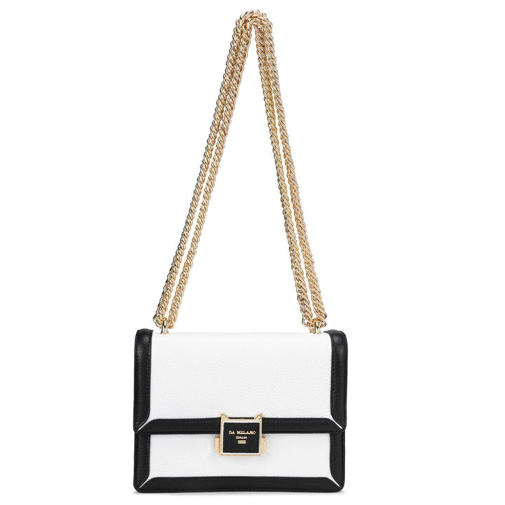 Small Wax Leather Shoulder Bag - White