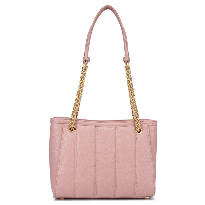 Small Wax Leather Tote - Pink