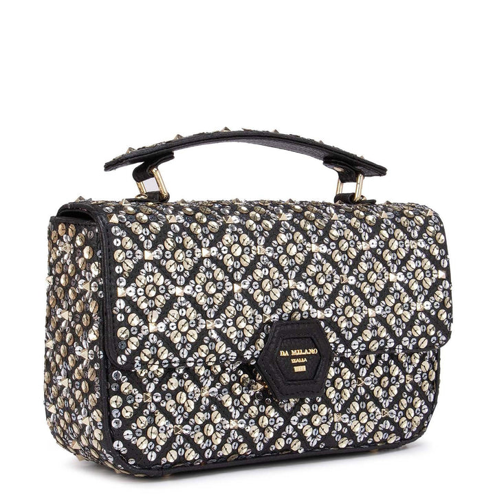 Black Sequins Satchel Bag