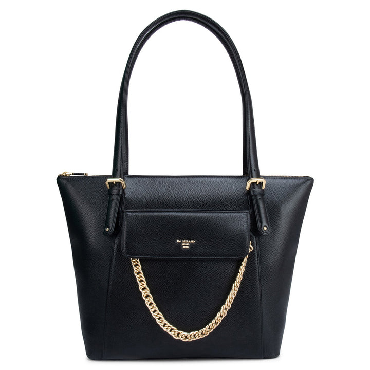 Large Franzy Leather Tote - Black