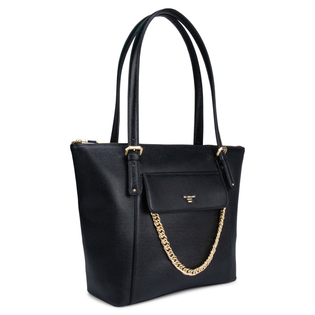 Large Franzy Leather Tote - Black