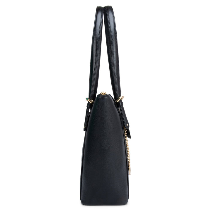 Large Franzy Leather Tote - Black