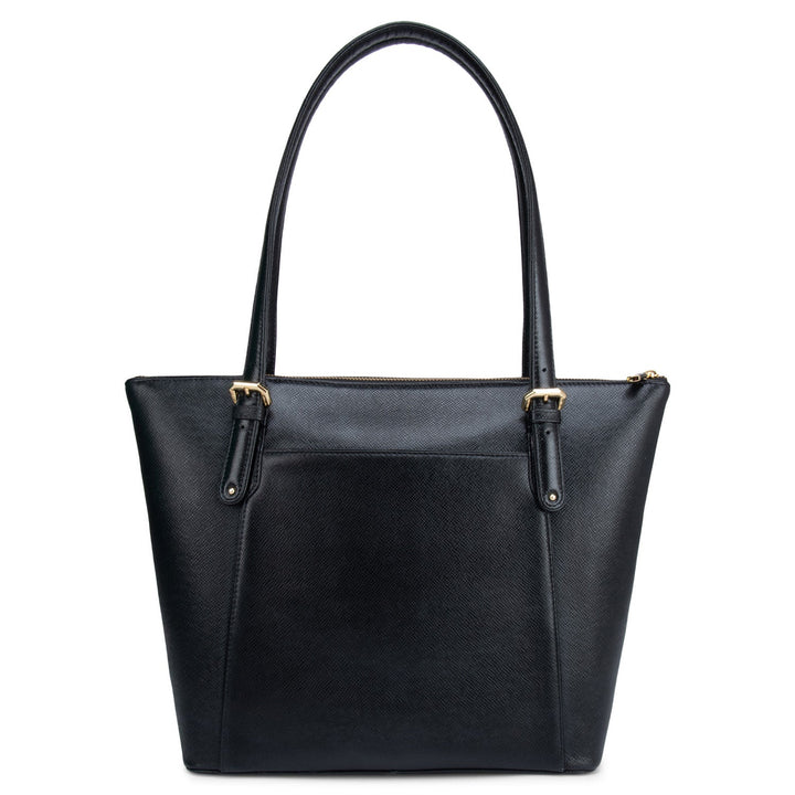 Large Franzy Leather Tote - Black