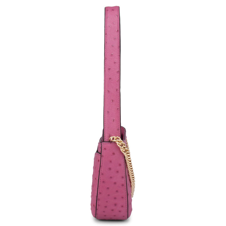 Small Ostrich Leather Sling - Pink