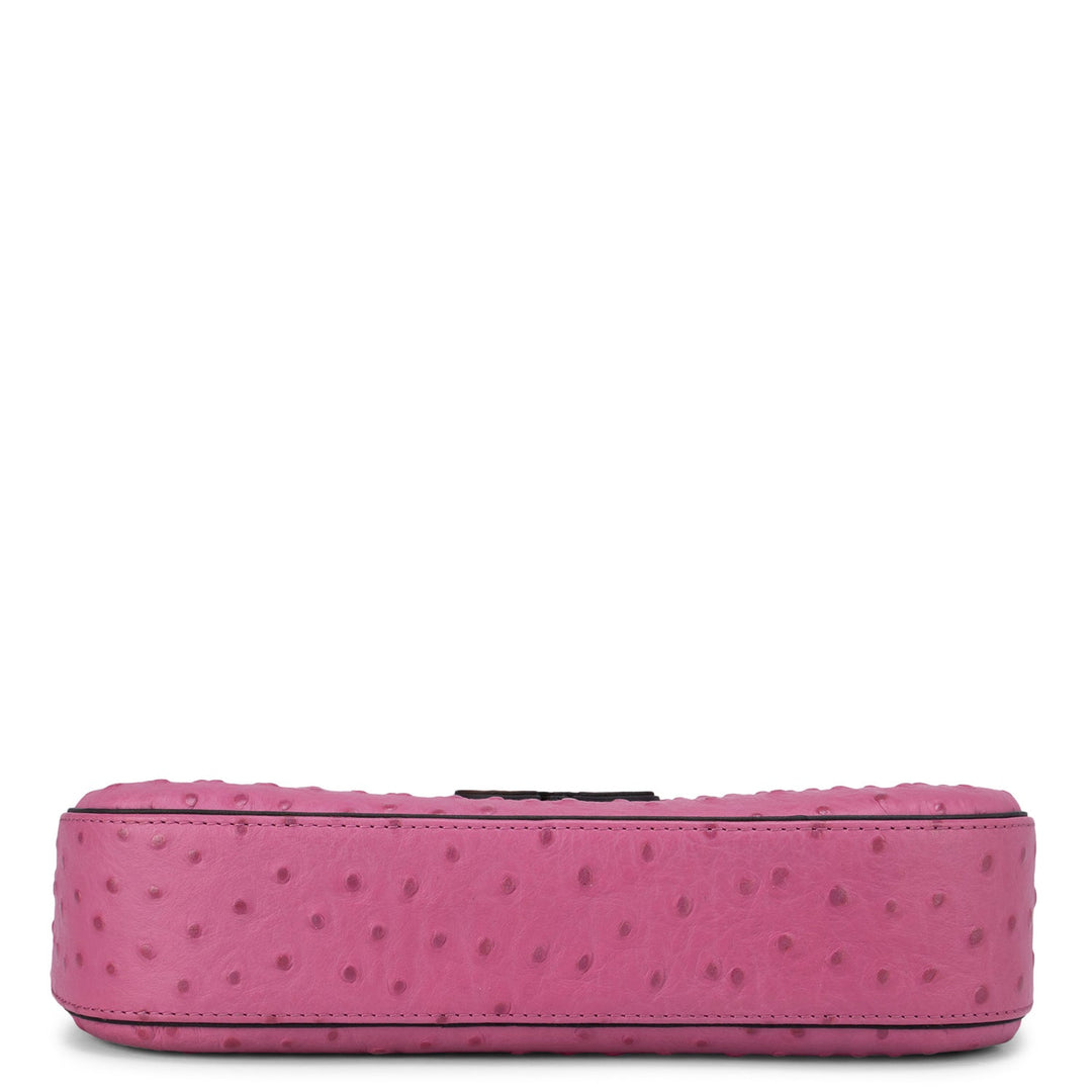 Small Ostrich Leather Sling - Pink