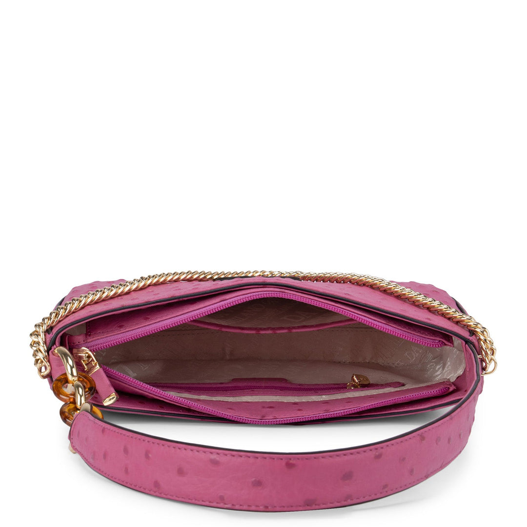 Small Ostrich Leather Sling - Pink