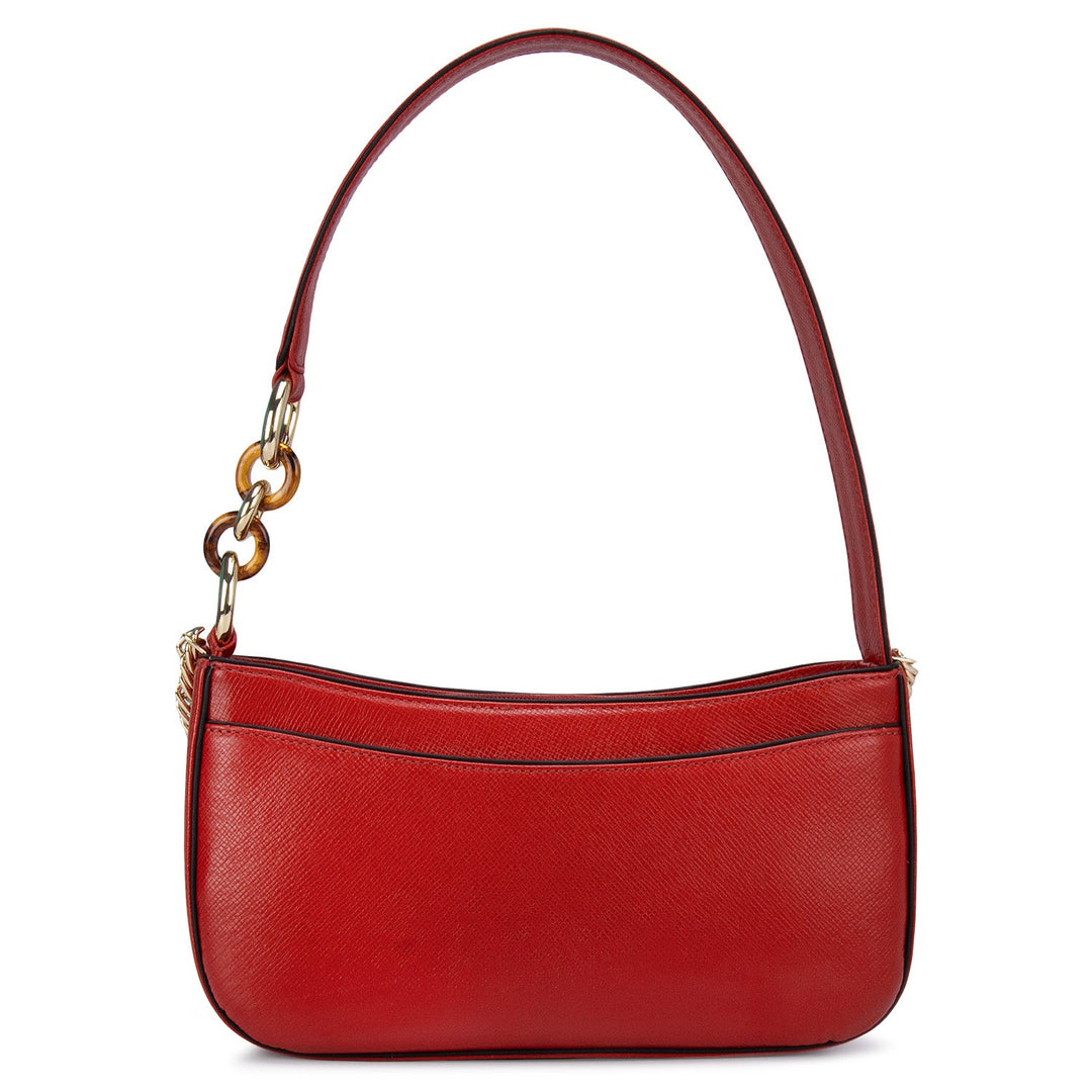 Small Franzy Leather Baguette - Red