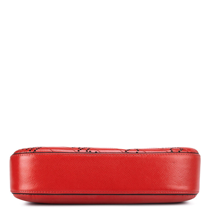Small Franzy Leather Baguette - Red