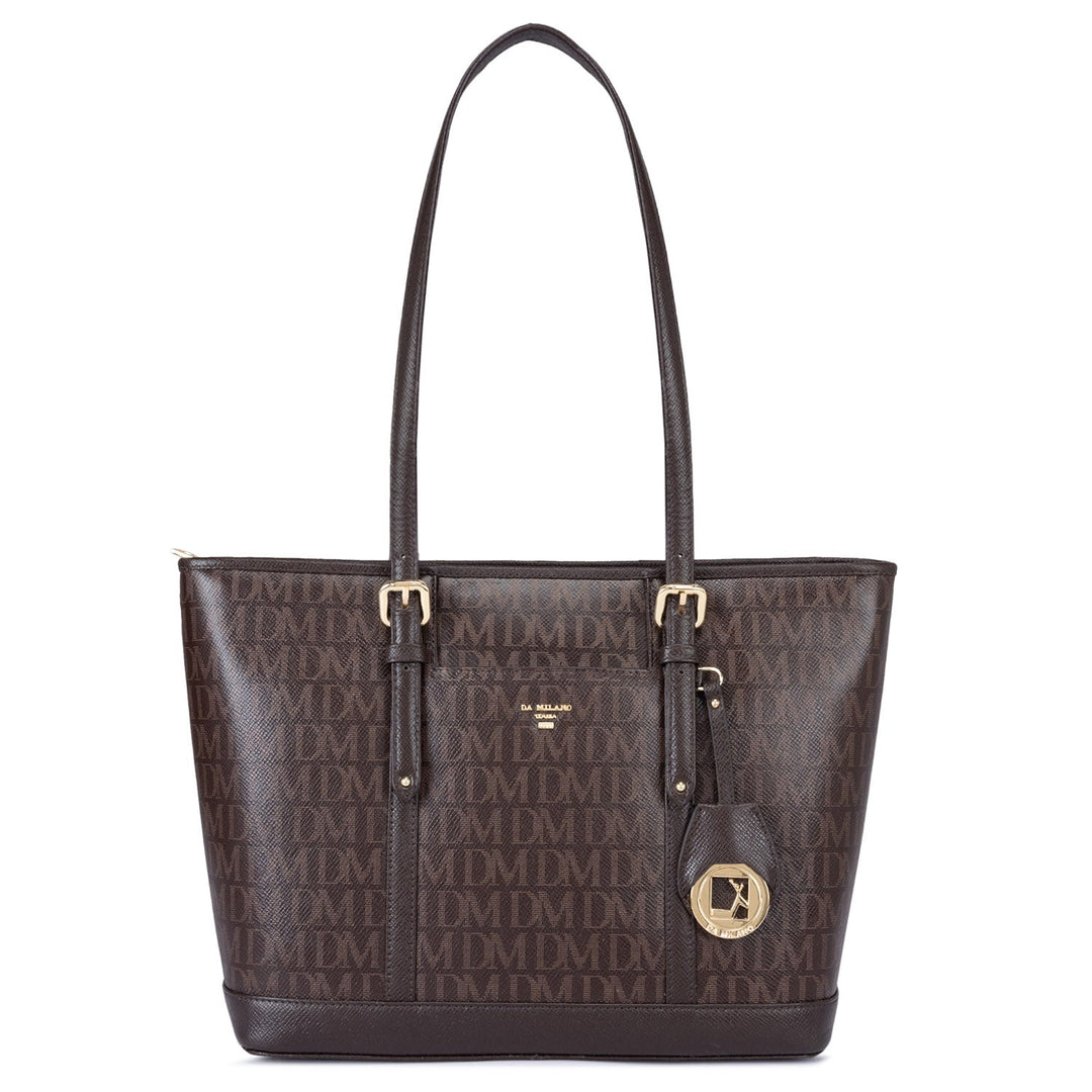 Large Monogram Leather Tote - Oak