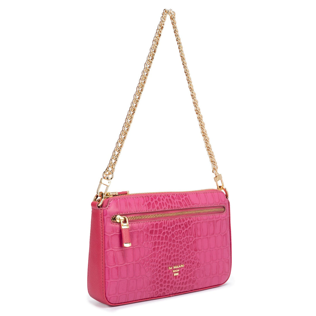 Small Croco Leather Sling - Hot Pink