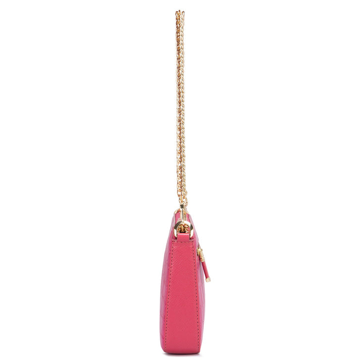 Small Croco Leather Sling - Hot Pink