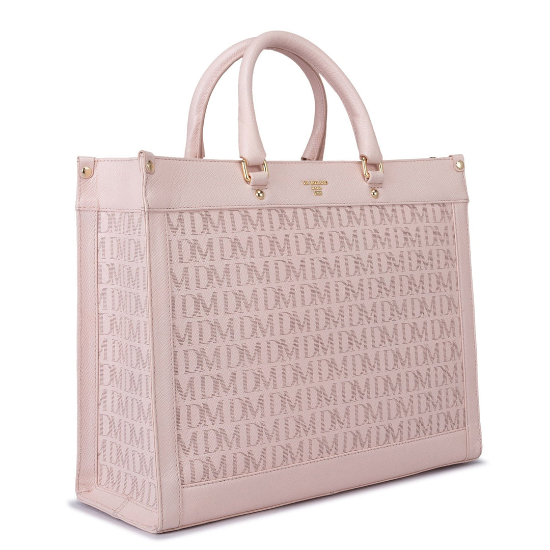 Medium Monogram Leather Book Tote - Blush