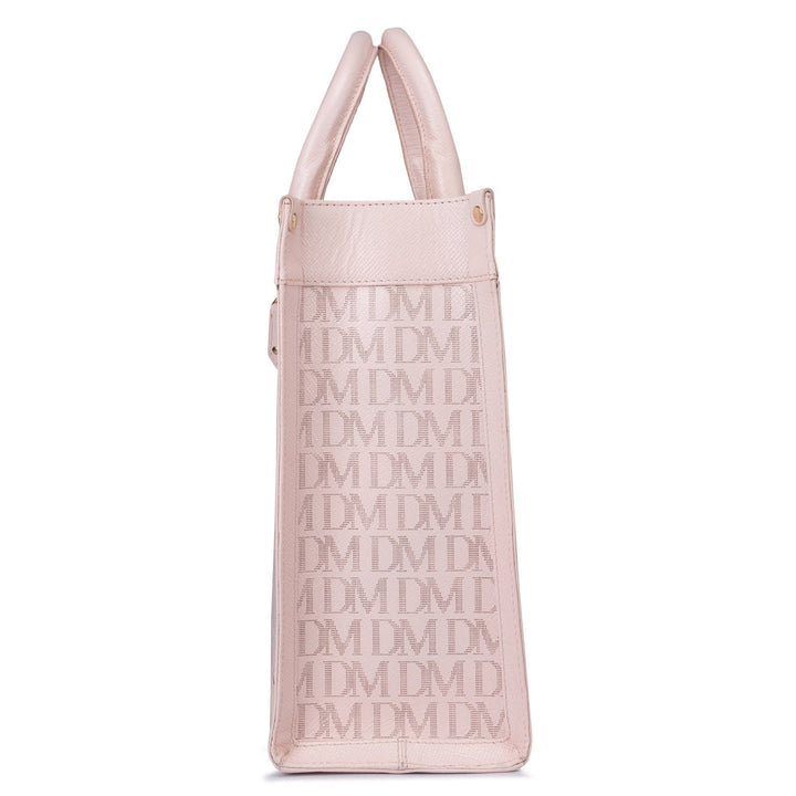 Medium Monogram Leather Book Tote - Blush